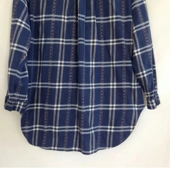 BDG Women's  Petite Blue Plaid Flannel Button-Up Shirt Size SP - Picture 7 of 8